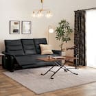 【2モーター】3人掛け電動リクライニングソファ テーブル付き 本革(一部合成皮革)タイプ (Nビリーバ3 本革/一部合成皮革 BK) 12枚目画像