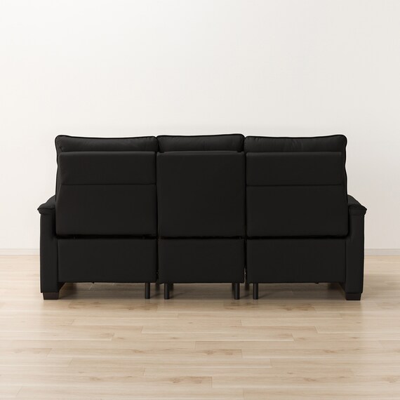 【2モーター】3人掛け電動リクライニングソファ テーブル付き 本革(一部合成皮革)タイプ (Nビリーバ3 本革/一部合成皮革 BK) 18枚目画像