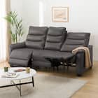 【2モーター】3人掛け電動リクライニングソファ テーブル付き 厚革(一部合成皮革)タイプ (Nビリーバ3 DGY) 11枚目画像