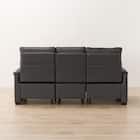 【2モーター】3人掛け電動リクライニングソファ テーブル付き 厚革(一部合成皮革)タイプ (Nビリーバ3 DGY) 15枚目画像