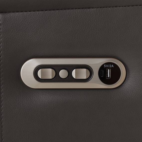 【2モーター】3人掛け電動リクライニングソファ テーブル付き 厚革(一部合成皮革)タイプ (Nビリーバ3 DGY) 16枚目画像