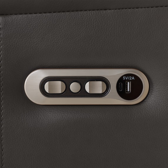 【2モーター】3人掛け電動リクライニングソファ テーブル付き 厚革(一部合成皮革)タイプ (Nビリーバ3 DGY) 16枚目画像