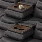 【2モーター】3人掛け電動リクライニングソファ テーブル付き 厚革(一部合成皮革)タイプ (Nビリーバ3 DGY) 18枚目画像