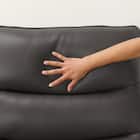 【2モーター】3人掛け電動リクライニングソファ テーブル付き 厚革(一部合成皮革)タイプ (Nビリーバ3 DGY) 19枚目画像