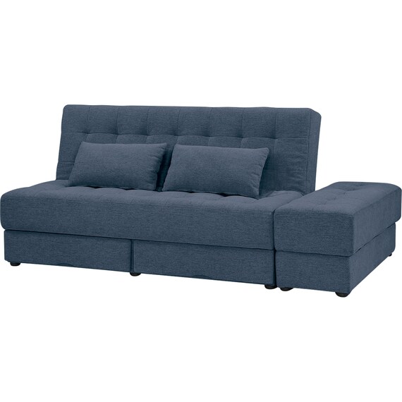 ソファベッド ボルスター付き + スツールセット 布張りタイプ (DJ14 2Pソファ/収納付きスツール NV) 1枚目画像