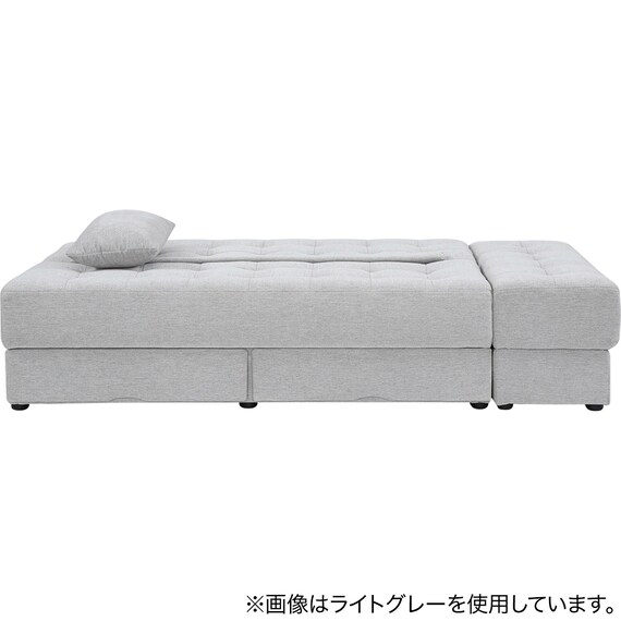 ソファベッド ボルスター付き + スツールセット 布張りタイプ  (DJ14 2Pソファ/収納付きスツール NV) 4枚目画像