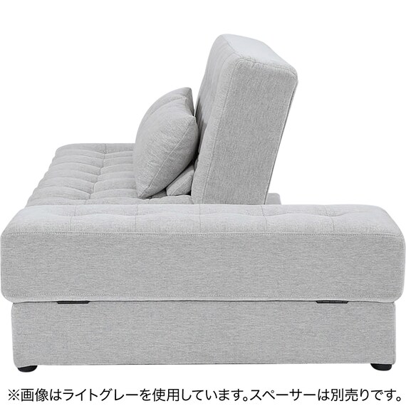 ソファベッド ボルスター付き + スツールセット 布張りタイプ  (DJ14 2Pソファ/収納付きスツール NV) 5枚目画像