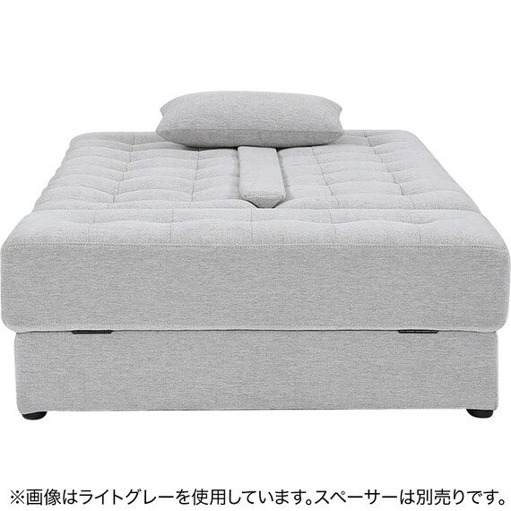 ソファベッド ボルスター付き + スツールセット 布張りタイプ (DJ14 2Pソファ/収納付きスツール NV) 6枚目画像