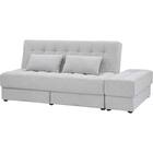 ソファベッド ボルスター付き + スツールセット 布張りタイプ  (DJ14 2Pソファ/収納付きスツール LGY) 1枚目画像