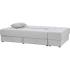 ソファベッド ボルスター付き + スツールセット 布張りタイプ (DJ14 2Pソファ/収納付きスツール LGY) 3枚目画像