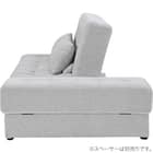 ソファベッド ボルスター付き + スツールセット 布張りタイプ (DJ14 2Pソファ/収納付きスツール LGY) 5枚目画像