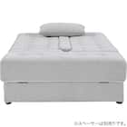 ソファベッド ボルスター付き + スツールセット 布張りタイプ (DJ14 2Pソファ/収納付きスツール LGY) 6枚目画像