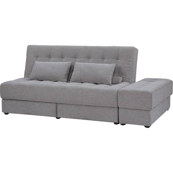 収納付きソファベッドセット 布張りタイプ (DJ14 ポルスタ付き DGY) 1枚目画像