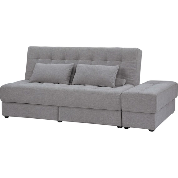 収納付きソファベッドセット 布張りタイプ (DJ14 ポルスタ付き DGY) 1枚目画像