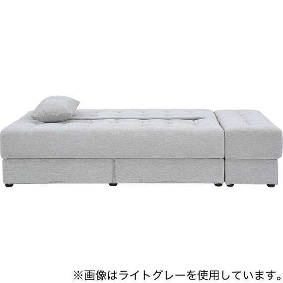 収納付きソファベッドセット 布張りタイプ (DJ14 ポルスタ付き DGY) 4枚目画像