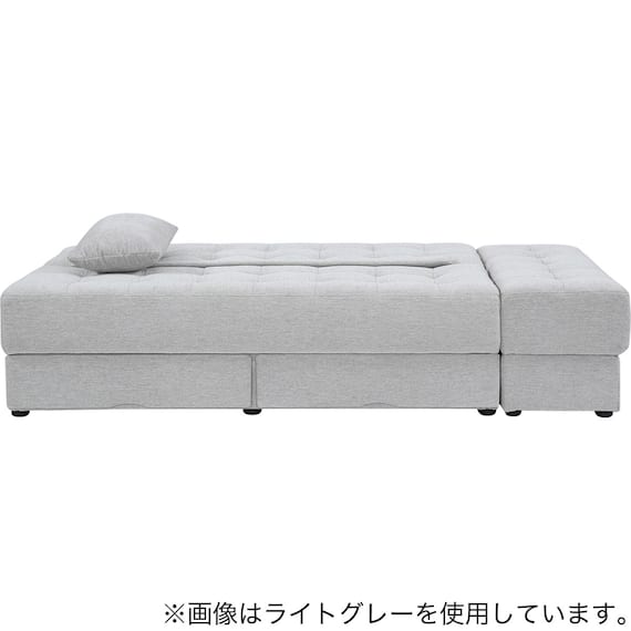 収納付きソファベッドセット 布張りタイプ (DJ14 ポルスタ付き DGY) 4枚目画像