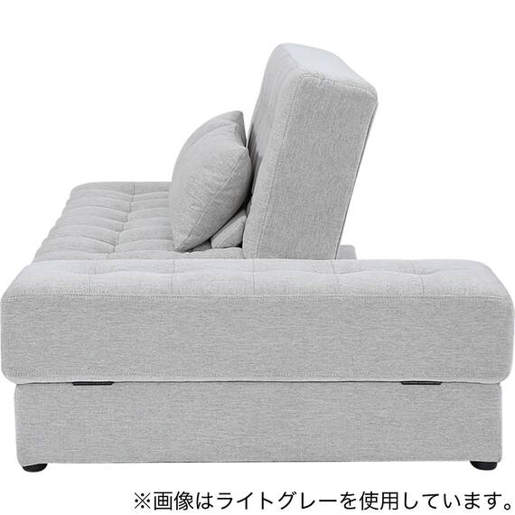収納付きソファベッドセット 布張りタイプ (DJ14 ポルスタ付き DGY) 5枚目画像