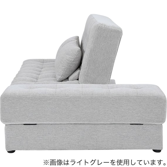 収納付きソファベッドセット 布張りタイプ (DJ14 ポルスタ付き DGY) 5枚目画像
