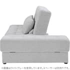 ソファベッド ボルスター付き + スツールセット 布張りタイプ (DJ14 2Pソファ/収納付きスツール DGY) 9枚目画像