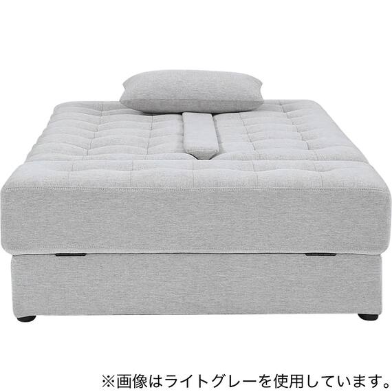 収納付きソファベッドセット 布張りタイプ (DJ14 ポルスタ付き DGY) 6枚目画像