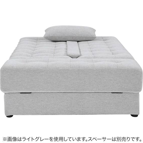 ソファベッド ボルスター付き + スツールセット 布張りタイプ (DJ14 2Pソファ/収納付きスツール DGY) 10枚目画像