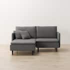 2人掛け 布・本革リバーシブルカウチソファ (ES01 GY) 4枚目画像