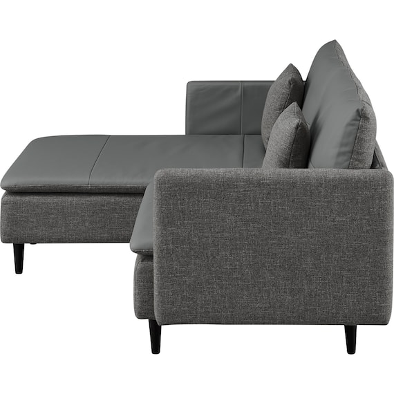 2人掛け 布・本革リバーシブルカウチソファ (ES01 GY) 7枚目画像