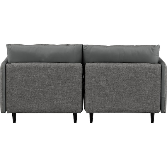 2人掛け 布・本革リバーシブルカウチソファ (ES01 GY) 8枚目画像