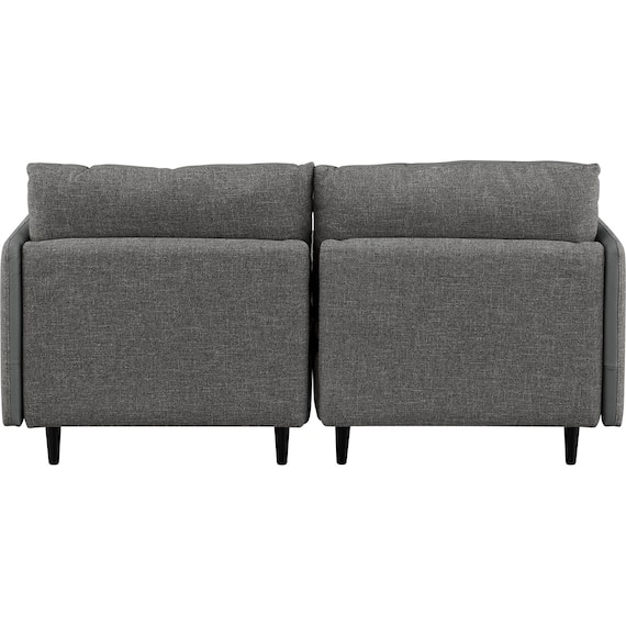 2人掛け 布・本革リバーシブルカウチソファ (ES01 GY) 9枚目画像