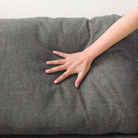 2人掛け 布・本革リバーシブルカウチソファ (ES01 GY) 10枚目画像