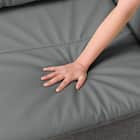 2人掛け 布・本革リバーシブルカウチソファ (ES01 GY) 13枚目画像