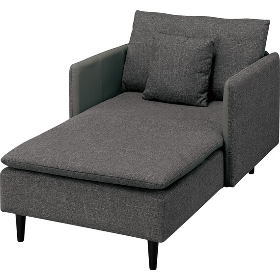 リバーシブル ロングシェーズ(ES01 布/合成皮革 GY) 1枚目画像