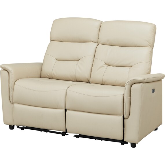 2人掛け電動リクライニングソファ 本革(一部合成皮革)タイプ(SW51 革 BE) 1枚目画像