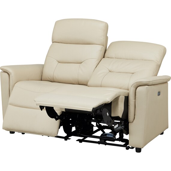 2人掛け電動リクライニングソファ 本革(一部合成皮革)タイプ(SW51 革 BE) 2枚目画像