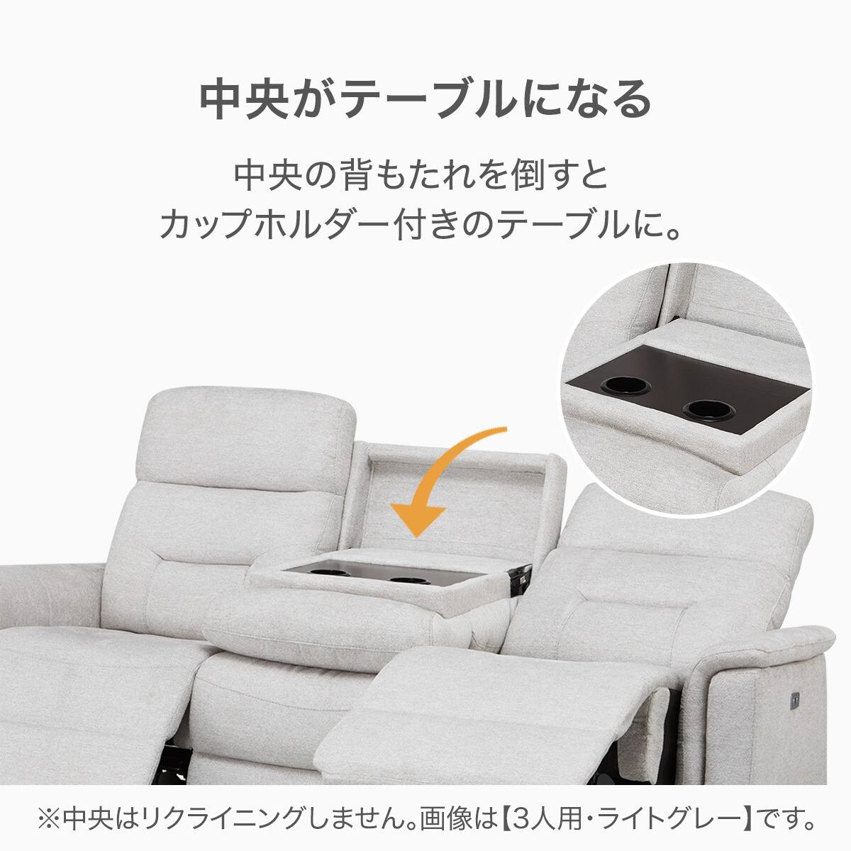 3人掛け電動リクライニングソファ 布張りタイプ(SW51 布 LGY) | ニトリ