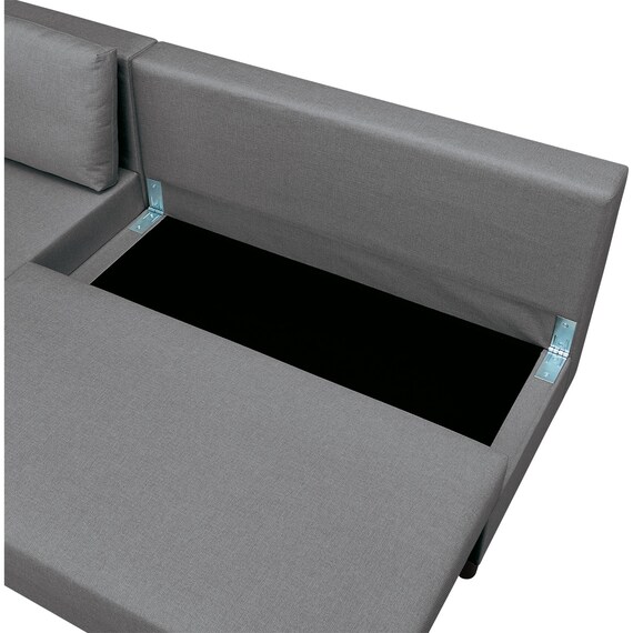 左右組み換え可能のカウチタイプソファベッド(BV02 DGY) 8枚目画像