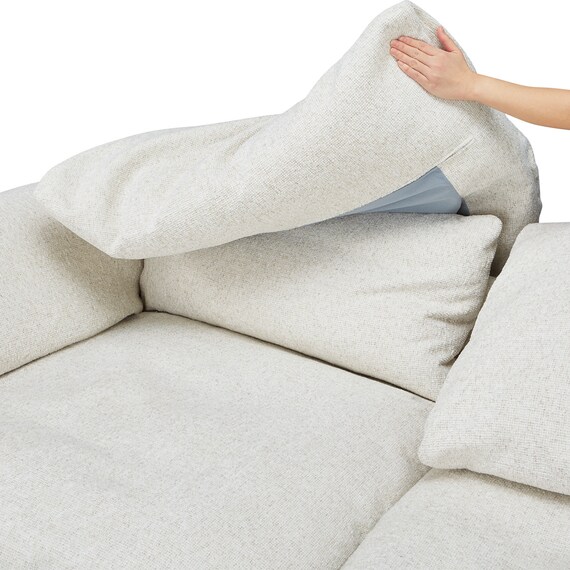 3人掛けソファ 布張りタイプ(YH02 LGY) 7枚目画像