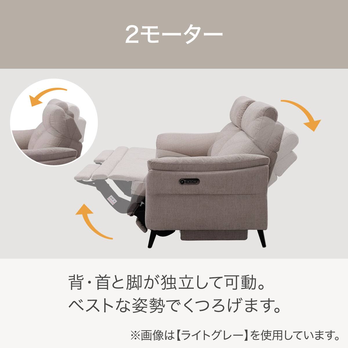 3人掛け両電動リクライニングソファ 布張りタイプ(LB08 DGY) | ニトリ