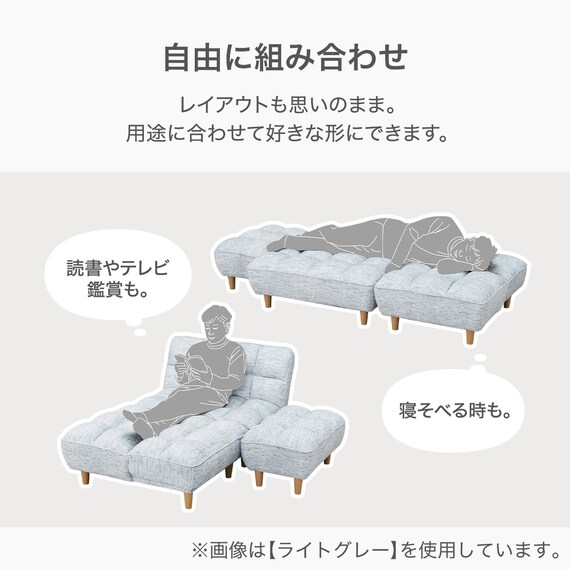 3人掛けソファベッド 布張りタイプ (BH01 DGY) 2枚目画像