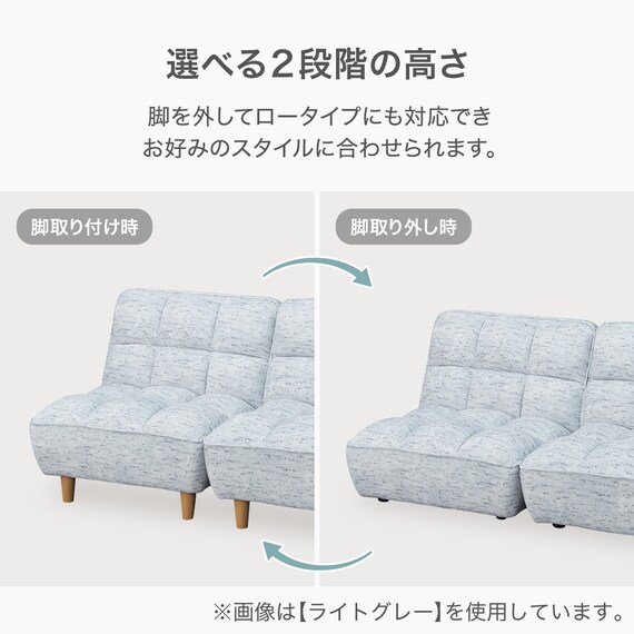 3人掛けソファベッド 布張りタイプ (BH01 DGY) 4枚目画像