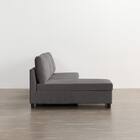 収納タイプ カウチソファ 布張りタイプ + ヘッドレスト1個セット (ノアーク3 右カウチ DGY) 6枚目画像