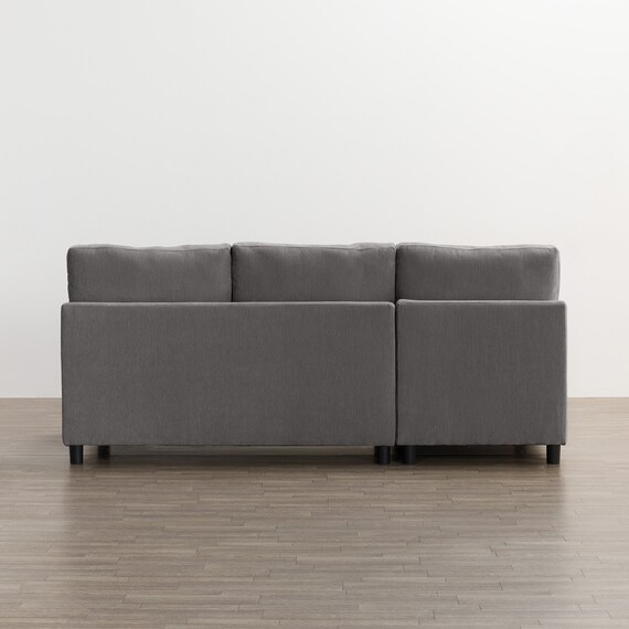 収納タイプ カウチソファ 布張りタイプ + ヘッドレスト1個セット (ノアーク3 右カウチ DGY) 7枚目画像