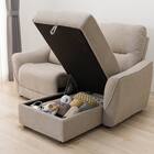 2人掛け電動リクライニングソファ 布張りタイプ(HE02N 左カウチ MO) 3枚目画像