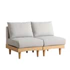 組み合わせできる2Pソファ (FLX ライトグレー / ナチュラル) 2枚目画像