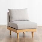 組み合わせできる2Pソファ (FLX ライトグレー / ナチュラル) 3枚目画像