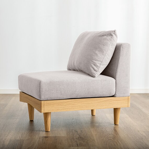 組み合わせできる2Pソファ (FLX ライトグレー / ナチュラル) 6枚目画像