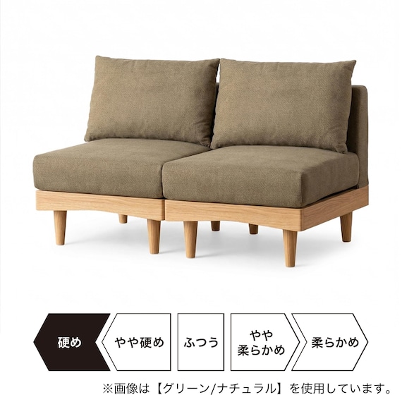 組み合わせできる2Pソファ (FLX ライトグレー / ナチュラル) 12枚目画像