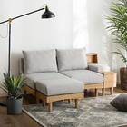 組み合わせできるソファ4点セット (FLX ライトグレー / ナチュラル) 1枚目画像