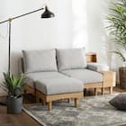 組み合わせできるソファ4点セット (FLX ライトグレー / ナチュラル) 1枚目画像