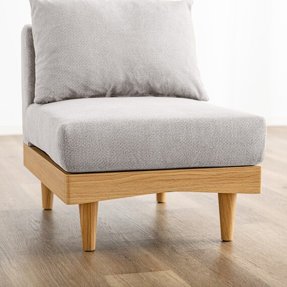 組み合わせできるソファ4点セット (FLX ライトグレー / ナチュラル) 4枚目画像